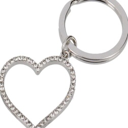 Portachiavi cuore acciaio con strass